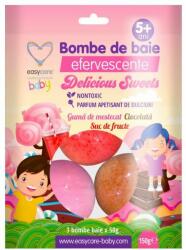 Easy Care 3 Bombe de Baie Efervescente Pentru Copii Delicious Sweets, 3x50 g