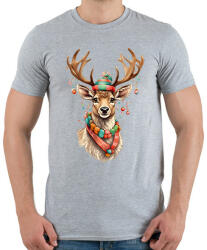printfashion Karácsonyi rénszarvas - Férfi póló - Sport szürke (15142986)