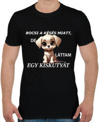 printfashion láttam egy kiskutyát - Férfi póló - Fekete (15318852)