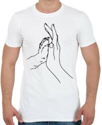 printfashion Human Hand and Dog's Paw - Férfi póló - Fehér (15271353)