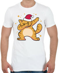 printfashion Macska dab - Férfi póló - Fehér (15142945)