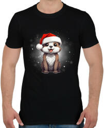 printfashion kiskutya a hóban - Férfi póló - Fekete (15224248)