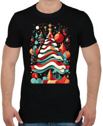 printfashion Absztrakt karácsony - Férfi póló - Fekete (15142951)