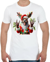 printfashion Vicces ausztrál karácsonyi rocker party kenguru - Mikulás ruhában - Férfi póló - Fehér (15243839)