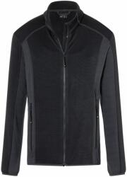 James & Nicholson (Daiber) Férfi fleece sztreccs pulóver JN784 - Fekete / sötétszürke | M (1-JN784-1771518)