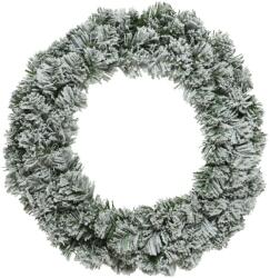 Decoris császári karácsonyi koszorú havas kinézettel, 50 cm, fehér/zöld