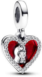 Pandora Moments Piros szív és kulcslyuk dupla függő charm - 793119C01 (793119C01)