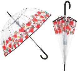 Perletti - Női automata esernyő HEART BORDER Transparent, 26274