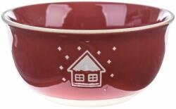 4home Bol de Crăciun din ceramică Snowy cottage, roșu, 450 ml