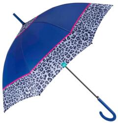 Perletti - Time, Női bot esernyő Bordo Leopardo / kék, 26255