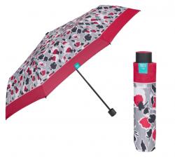 Perletti - Time, Női összecsukható esernyő Floreale / piros szegély, 26307