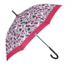 Perletti - Time, Női bot esernyő Floreale / piros szegély, 26306