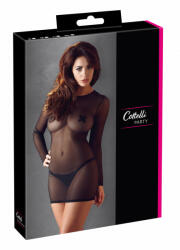 Cottelli Collection - átlátszó ruha (fekete) (27147601031) - szexaruhaz