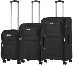 TravelZ Softspinner fekete 4 kerekű 3 részes bővíthető bőrönd szett (Softspinner-szett-fekete)