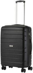 TravelZ Big Bars fekete 4 kerekű közepes bőrönd (Big-Bars-M-fekete)