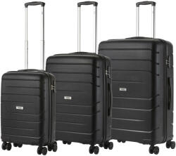 TravelZ Big Bars fekete 4 kerekű 3 részes bőrönd szett (Big-Bars-szett-fekete)