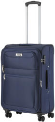 TravelZ Softspinner kék 4 kerekű bővíthető közepes bőrönd (Softspinner-M-kek)