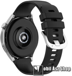 Okosóra szíj - szilikon - FEKETE - 120mm + 95mm hosszú, 18mm széles - GARMIN Forerunner 265S / 255S / Venu 2S / Venu 3S / Fossil Gen 4 / HUAWEI TalkBand B5 / Watch GT 4 41mm