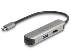 Delock USB Type-C adapter 4K 60 Hz s HDMI-hez A- és USB Type-C adat + PD 92 W porttal (61060)