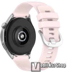 Okosóra szíj - szilikon - RÓZSASZÍN - 120mm + 95mm hosszú, 18mm széles - GARMIN Forerunner 265S / 255S / Venu 2S / Venu 3S / Fossil Gen 4 / HUAWEI TalkBand B5 / Watch GT 4 41mm