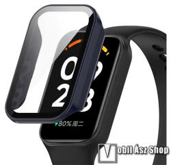  Xiaomi Redmi Band 2, Smart Band 2, Smart Band 8 Active, Okosóra műanyag védőtok, 9H üvegfólia, Sötétkék