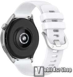 Okosóra szíj - szilikon - FEHÉR - 120mm + 95mm hosszú, 18mm széles - GARMIN Forerunner 265S / 255S / Venu 2S / Venu 3S / Fossil Gen 4 / HUAWEI TalkBand B5 / Watch GT 4 41mm