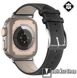 DUX DUCIS okosóra szíj - FEKETE - valódi bőr - APPLE Watch Series 1/2/3 42mm / 4/5/6/SE 44mm / 7/8/9 45mm / Ultra / Ultra 2 49mm