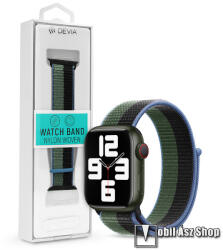 DEVIA NYLON WOVEN okosóra szíj - ZÖLD / FEKETE - szövet, tépőzáras - APPLE Watch Series 1/2/3 38mm / 4/5/6/SE 40mm / 7/8/9 41mm