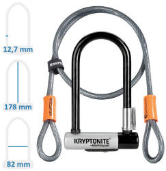 Kryptonite Kryptolok Mini-7 kerékpár U lakat + hurokkábel (180336)