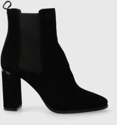 Calvin Klein magasszárú cipő velúrból CUP HEEL CHELSEA BOOT 80-SUE fekete, női, magassarkú, HW0HW01714 - fekete Női 40