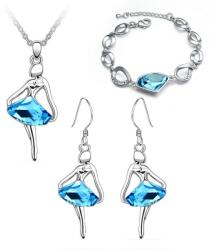  Táncosnő ékszerszett kék egyedi kristállyal (0428. ) (QC1639-1)