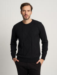 Willsoor Férfi elegáns fekete pulóver geometrikus mintával 16068