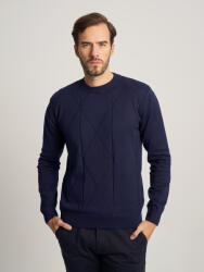 Willsoor Férfi elegáns pulóver sötétkék színben, geometrikus mintával 16067
