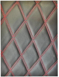 ART Material imitatie piele tapiterie romb negru cusatura rosie 1, 5mx1m Cod: Y01NR (110817-15)