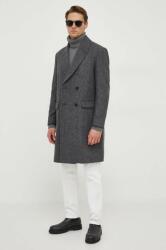 Sisley kabát gyapjú keverékből szürke, átmeneti, kétsoros gombolású - szürke 50