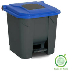 PLANET Szelektív hulladékgyűjtő konténer, műanyag, pedálos, antracit/kék, 30L (ALUP225K)