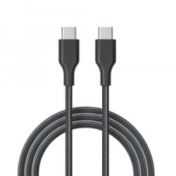 Cellect USB Type-C - USB Type-C szövet kábel 1m fekete (MDCU-TYPEC-60W-BK)