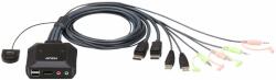 ATEN 2-Port USB DisplayPort Cable KVM Switch (CS22DP-AT) (CS22DP-AT)