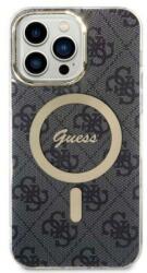 GUESS Husa Guess 4G MagSafe pentru iPhone 15 Pro Negru (GUHMP15LH4STK)