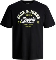JACK & JONES Férfi póló JJELOGO Standard Fit 12246690 Black M