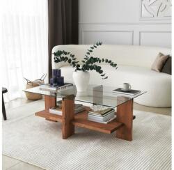 ASIR GROUP Kávésasztal BABYLON 40x105 cm barna/átlátszó 552NOS1435 (AS1616)