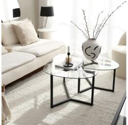 ASIR GROUP KÉSZLET 2x Kávésasztal BELLISIMO fekete/átlátszó 552NOS2222 (AS1619)