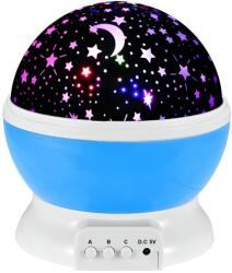 Neo Éjszakai lámpa gyermekeknek csillag- és holdkivetítéssel, forgató funkcióval, kék, neo (LMPVEGHEALBSTR)