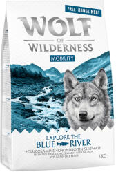Wolf of Wilderness Wolf of Wilderness Preț special! 2 x 1 kg hrană uscată câini - "Explore The Blue River" Mobility Pui crescut în aer liber & somon