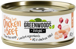Greenwoods 6x70g Greenwoods Delight csirkefilé & marha nedves macskaeledel
