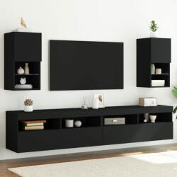 vidaXL 2 db fekete TV-szekrény LED-lámpákkal 30, 5x30x60 cm (836990)