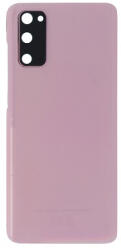 Samsung G980, G981 Galaxy S20 (4G és 5G), S20 5G UW akkufedél (hátlap) kamera lencsével és ragasztóval, rózsaszín (utángyártott)