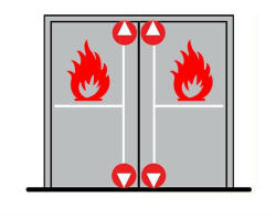  Dorma pánikzár szett (2szárnyú, A-2pontos-lent fent függőlegesen zár, P-2pontos-lent fent függőlegesen zár, tűzgátló, max. 3400, kilinccsel) (DPSZ78)