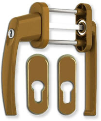 Medos Victory lapított kulcsos balkon átmenő kilincs rozettával bronz (194GOLD0045) - 1kulcs