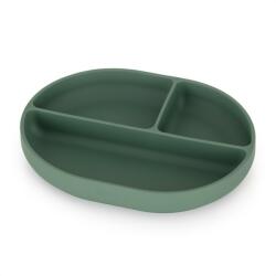 Petite&Mars - Farfurie divizată ovală din silicon Take&Match Misty Green 6luni+ (717817) Set pentru masa bebelusi